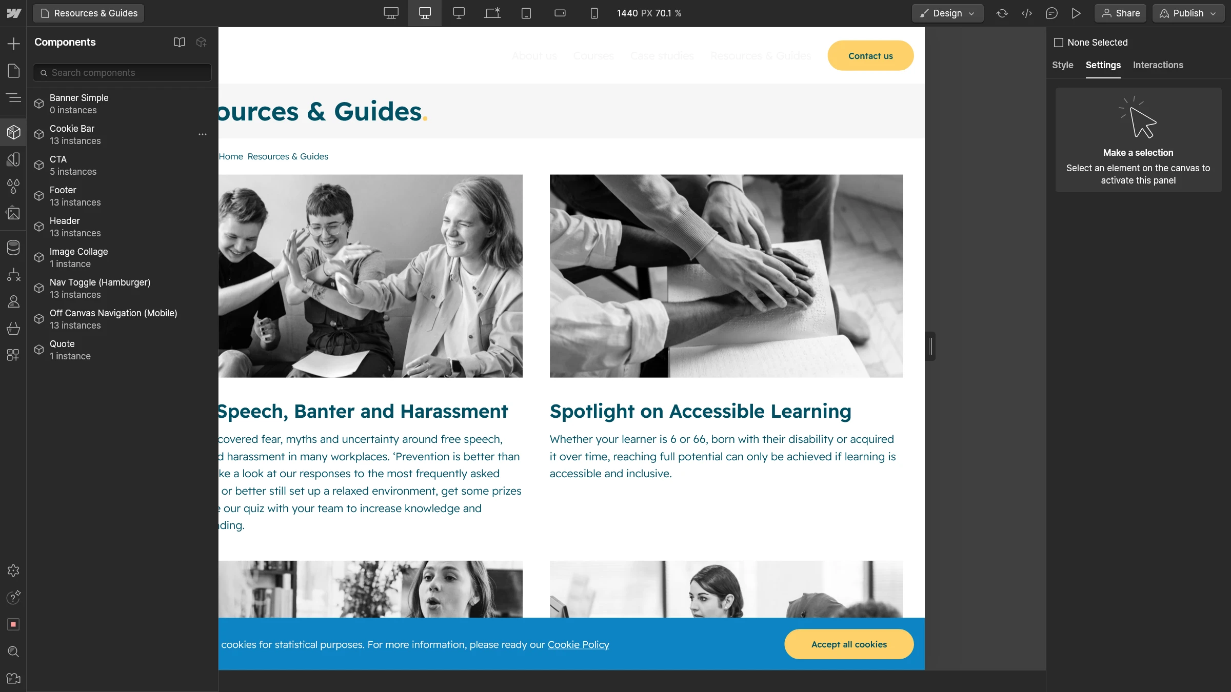Hearfirst Webflow CMS development